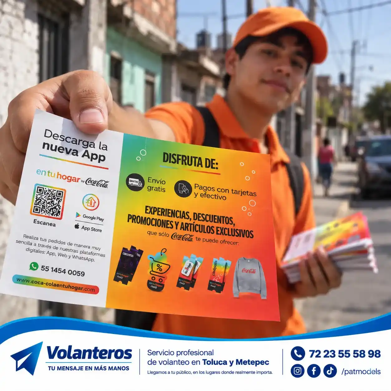 Campaña de volanteo de Coca-Cola en Toluca y Metepec