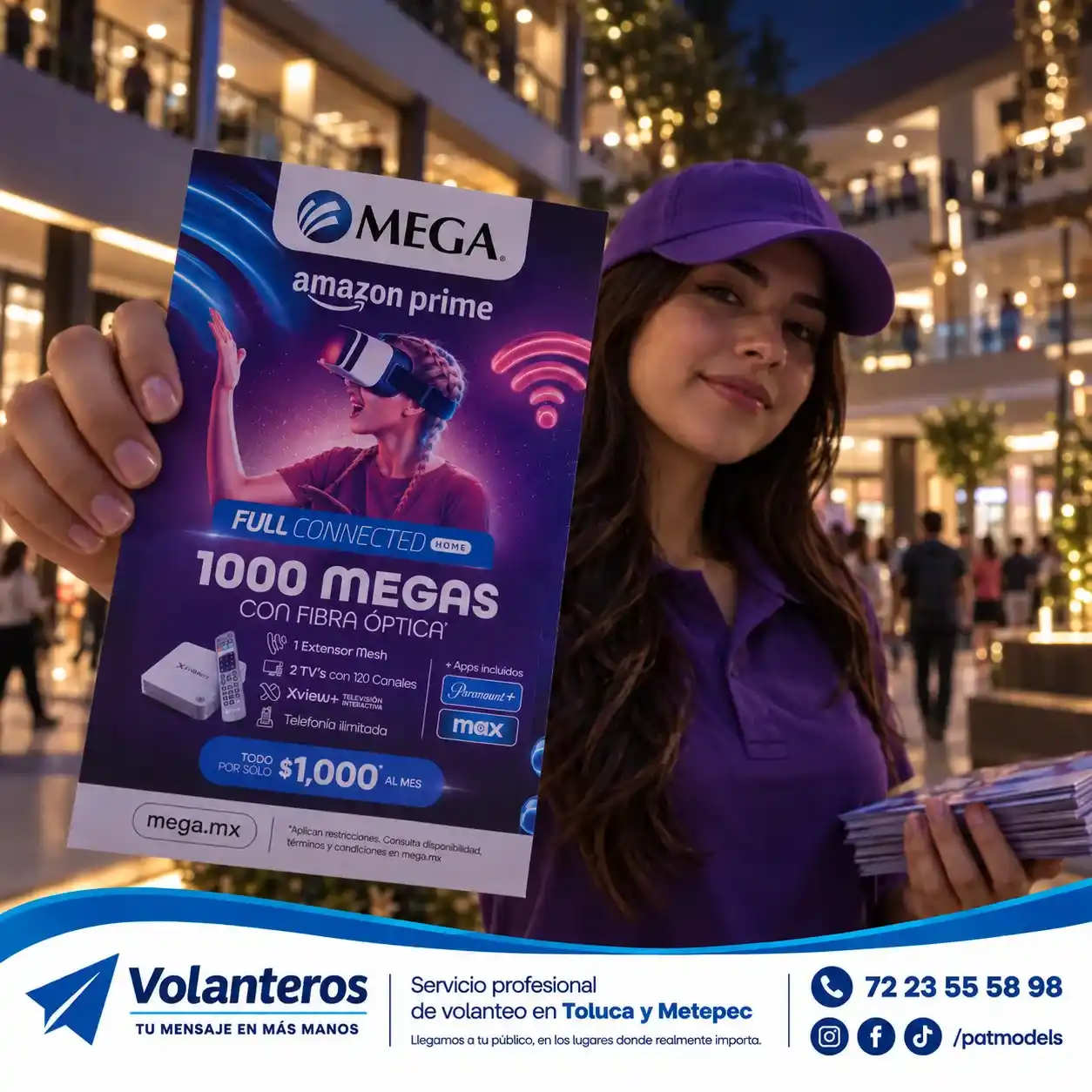 Tercera campaña de volanteo de Megacable en Toluca y Metepec