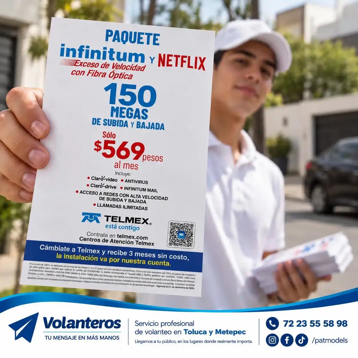 Campaña de volanteo de Telmex en Toluca y Metepec